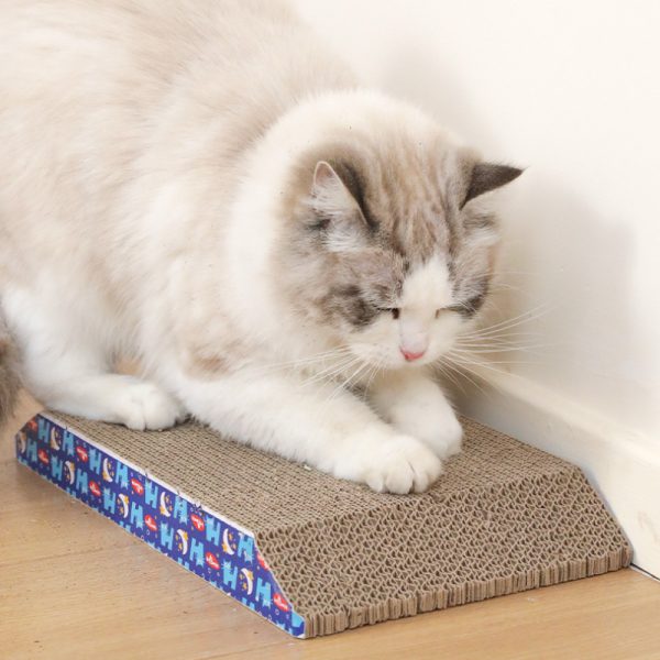 Kratzbrett für Katzen, Trapezwellpappe, Hilfreicher und langlebiger Kratzbaum für Ihre Katze, Kommt mit Katzenminzepulver – Bild 3