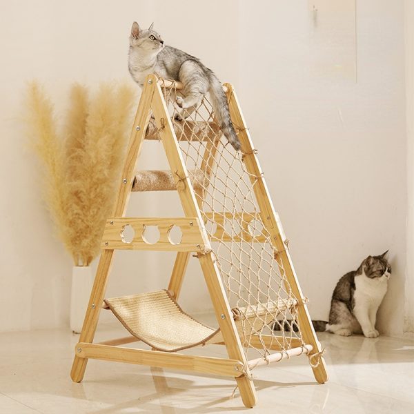 Kratzbrett für Katzen, Kratzmöbel Katze, integriertem Klettergerüst und Dreiecksdesign, 100% Naturmaterialien für Ihr Zuhause – Bild 5