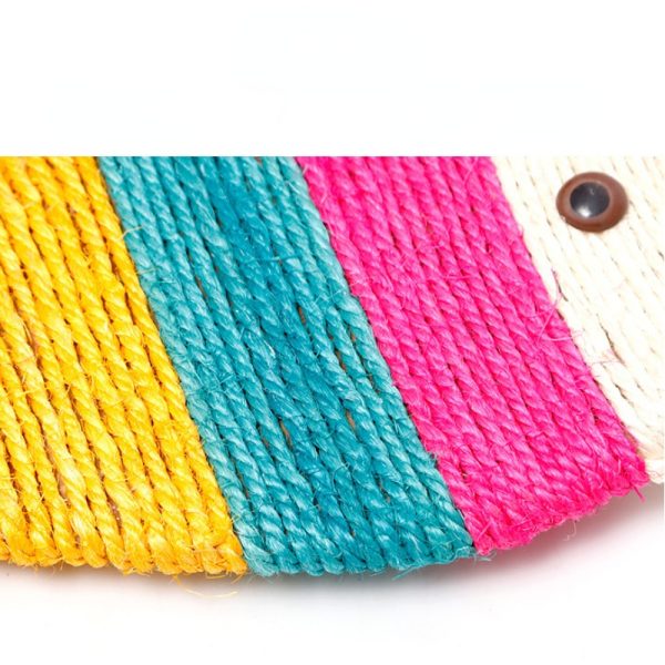 Katzen Kratzpappe, Bunte Streifen Fischform, 36 x 16 cm, Robuste Materialien, umweltfreundliche Essbaren Farbstoffen gefärbt – Bild 3