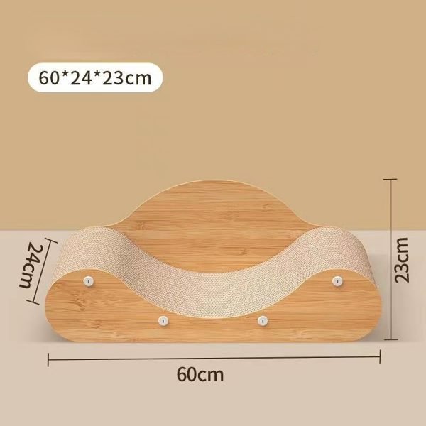 Katzen Kratzbrett U-Design, 60 x 24 x 23cm Katzen mit Ruhefläche, Katzenmöbel mit Anti-Rutsch-Basis für Spiel und Entspannung – Bild 2