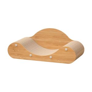 Katzen Kratzbrett U-Design, 60*24*23cm Katzen mit Ruhefläche, Katzenmöbel mit Anti-Rutsch-Basis für Spiel und Entspannung
