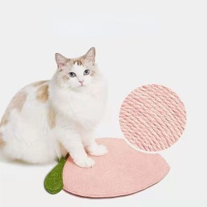 Kratzbrett für Katzen, Kratzbrett Wand, Pfirsichform, aus Sisal mit Absaugvorrichtung, Verschleißfest und kratzfest