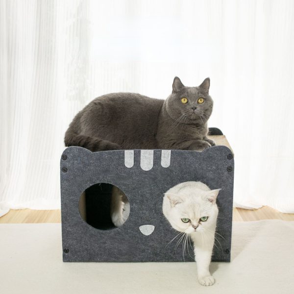 Kratzpappe für Katzen, Interaktives Katzenspielzeug, Karton-Squirrel Design, Standfestes Doppelstöckiges, 39 x 28 x 24cm – Bild 8