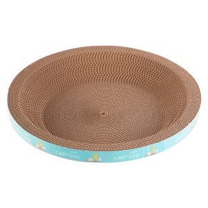 Katzen Kratzpappe, rund und oval, Stabile Katzenkratzbecken, Mehrschichtiges Wellpapier, Ruheplätze, Verfügbar für alle Katzen