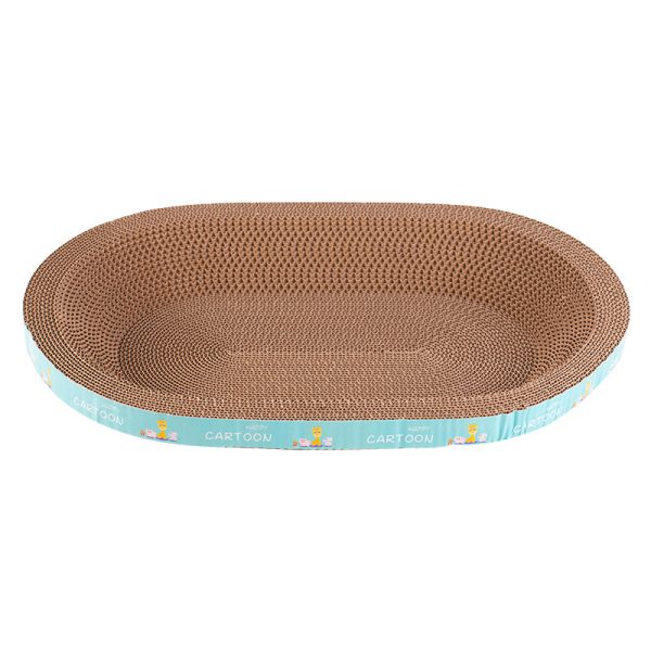 Katzen Kratzpappe, rund und oval, Stabile Katzenkratzbecken, Mehrschichtiges Wellpapier, Ruheplätze, Verfügbar für alle Katzen – Bild 2