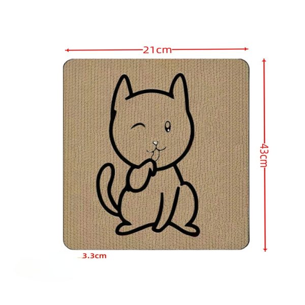 Katze Kratzpappe, Bunte Katzen Kratzmatte aus Wellpappe mit Cartoon-Motiven, Strapazierfähige Katzenspielzeug – Bild 2