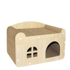 Katzen Kratzpappe, Hochwertige Kratzfläche mit großem Innenraum 60 cm universell für alle Katzen , Doppelt Spaß