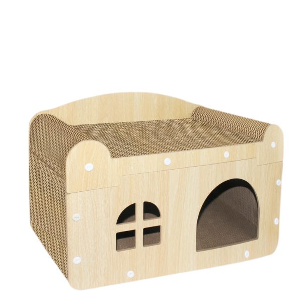 Katzen Kratzpappe, Hochwertige Kratzfläche mit großem Innenraum 60 cm universell für alle Katzen , Doppelt Spaß