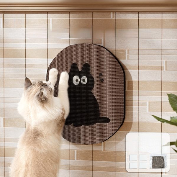 Kratzwand für Katzen, Katzenkratzbrett mit lustigen Cartoon-Mustern, aus Wellpapier, die Wandbefestigung, zum Kratzen und Dehnen – Bild 4