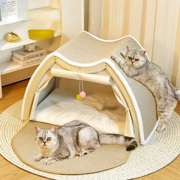Katze Kratzpappe für Katzenliebhaber, Zeltförmige Kratzplatte, für Krallenpflege und Entspannung, Größte Größe: 78x50x50cm – Bild 6