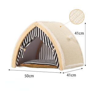 Katze Kratzbrett, Katzenbett in einem, Sisalmaterial, Katzenliege mit Zelt-Design, Ideal für Ruhe und Spiel, Sommerartefakt