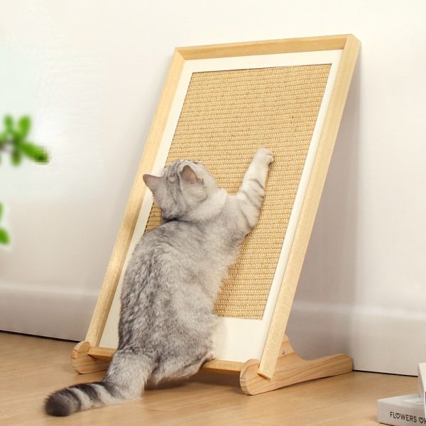 Kratzbrett für Katzen, Kratzecke für Katzen, Vertikaler L-Typ, Sisal-Katzenkratzbrett im Blockhausstil, Eckdekorationsmalerei – Bild 3
