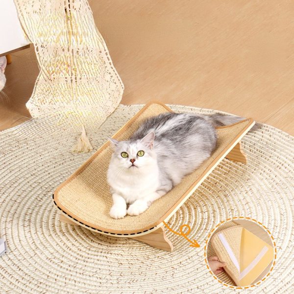 Katzenbett, Katzenspielzeug interaktiv, Katzenkratzbrett & Liegefläche in einem, U-Form zum Liegen für Katzen – Bild 3