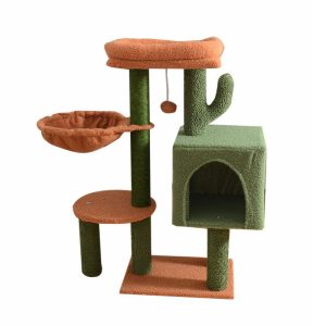 Kleine Katzenbaum, Katzenbaum im Kaktus-Design mit Mehreren Plattformen, für Katzen zur Vermeidung von Langeweile