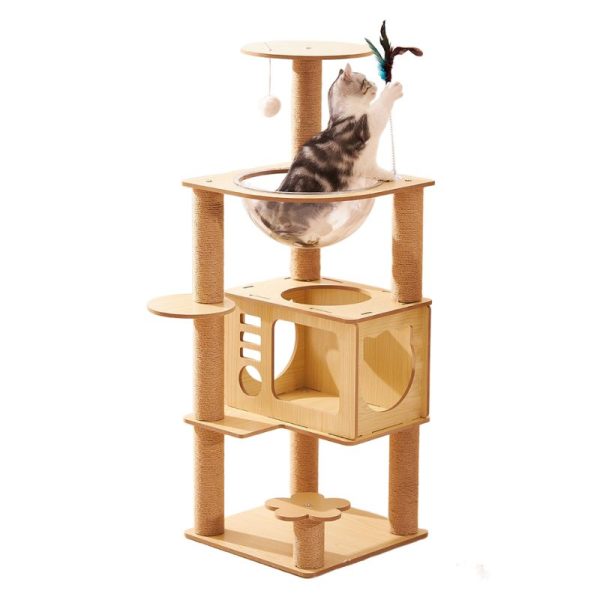 Groß Katzenbaum, Kratzbaum XXL mit Höhle und Katzenspielzeug, Stabil und Robust, Kletterbaum mit Sisal oder Plüsch – Bild 2