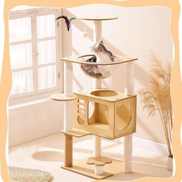 Groß Katzenbaum, Kratzbaum XXL mit Höhle und Katzenspielzeug, Stabil und Robust, Kletterbaum mit Sisal oder Plüsch – Bild 3