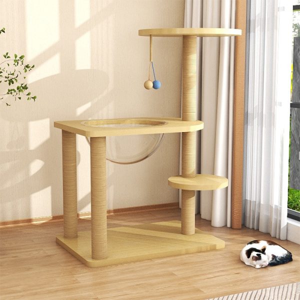 Holz Katzenbaum, Sicherheits- und langlebiger, Spielen und Klettern, verschiedene Designs für den Innenbereich