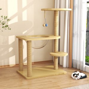 Holz Katzenbaum, Sicherheits- und langlebiger, Spielen und Klettern, verschiedene Designs für den Innenbereich