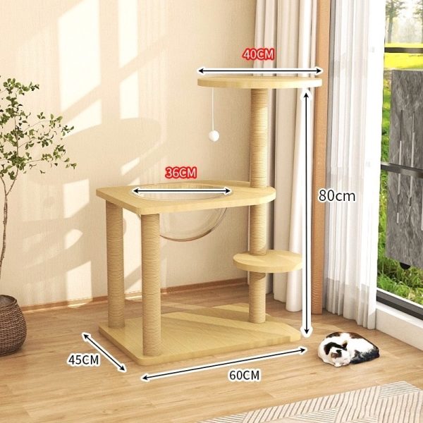 Holz Katzenbaum, Sicherheits- und langlebiger, Spielen und Klettern, verschiedene Designs für den Innenbereich – Bild 2