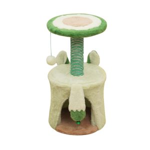 Kletterbaum für Katzen, Avocado-Themen Katzenbaum mit Spielzeugball und Ruhebereich, Frisches Design für kleine Katzen