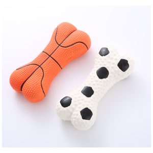 Hundespielzeug, Unzerstörbares 13cm Knochenform Hundekauspielzeug, weich und sicher quietschend, interaktiv