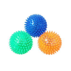 Ball Hundespielzeug - Dreifarbiger Ball mit weichen Spikes und Geräuschdesign, Hundespielzeug für kleine Hunde
