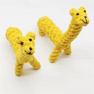 Hundespielzeug Gelbe Giraffe, Kauspielzeug mit Baumwollseilknoten, Solide Verarbeitung, langlebiger Einsatz
