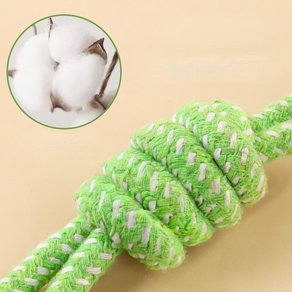 Hundespielzeug unkaputtbar, aus Baumwollseil mit Knoten, Drei Stile Spaßspielzeug für Hunde zur Backenzahn (1 Stück) – Bild 5