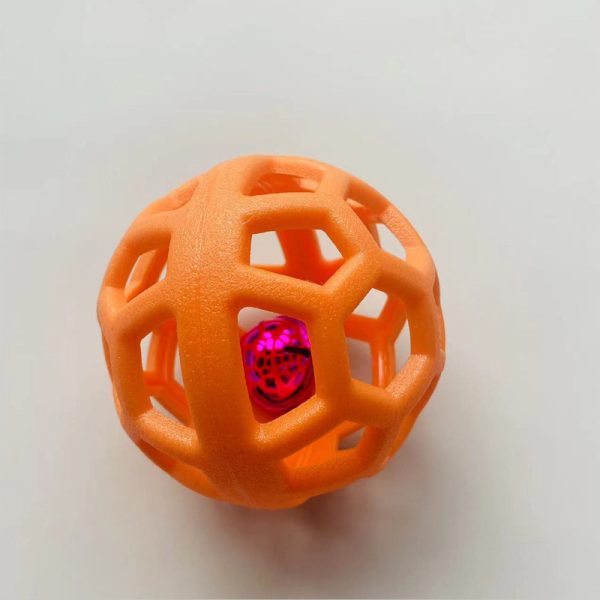 Hundespielzeug Bälle, Interaktives Hundespielzeug mit Hohldesign, mit integriertem Glöckchen, robust (1 Stück) – Bild 3