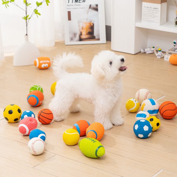 Hundespielzeug Ball, Flexibler und elastischer Hundeball aus Latex mit Quietschfunktion, viele Stile zur Auswahl – Bild 10