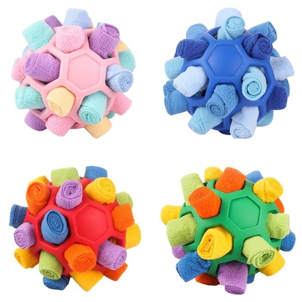 Hund Spielzeug, Schnüffelmatte, Lernspielzeug mit Futterspielzeug und Schnüffelpads, interaktives Multifunktionaler Gummiball (1 Stück) – Bild 2