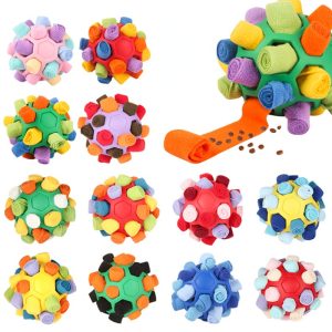 Hund Spielzeug, Schnüffelmatte, Lernspielzeug mit Futterspielzeug und Schnüffelpads, interaktives Multifunktionaler Gummiball