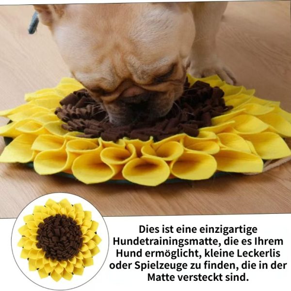 Hunde Intelligenzspielzeug, Schnüffelmatte, lustigem Sonnenblumen-Design, Futterversteckspiel & Fixseil – Bild 2