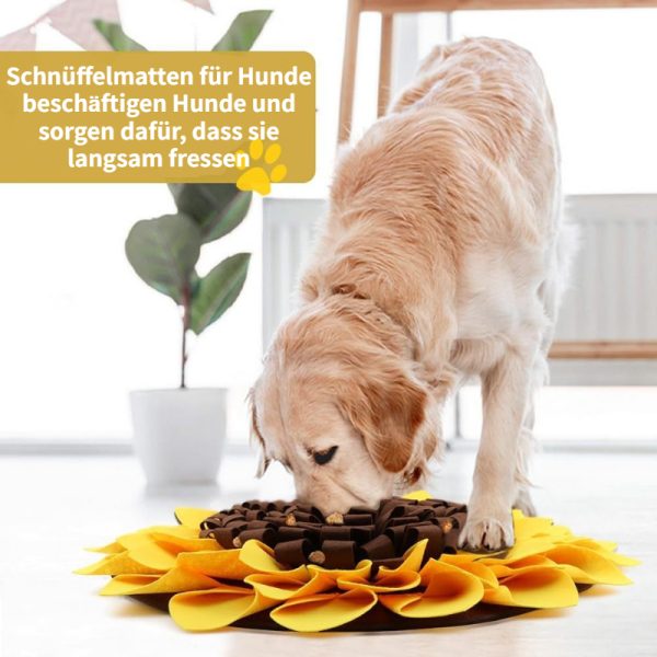 Hunde Intelligenzspielzeug, Schnüffelmatte, lustigem Sonnenblumen-Design, Futterversteckspiel & Fixseil – Bild 3