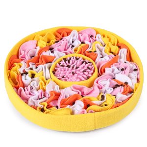 Spielzeug für Den Hund, Schnüffelmatte Hund, 38 x 38 x 6 cm, Ball macht Geräusche, Interaktives Futterspielzeug für Hunde