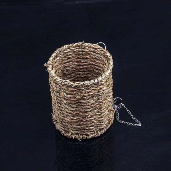 Meerschweinchen Spielzeug, aus Stroh, Hängendes Rohrspielzeug für Meerschweinchen, Hamster und Nager, 10 x 12cm, Spaßgarantie – Bild 2