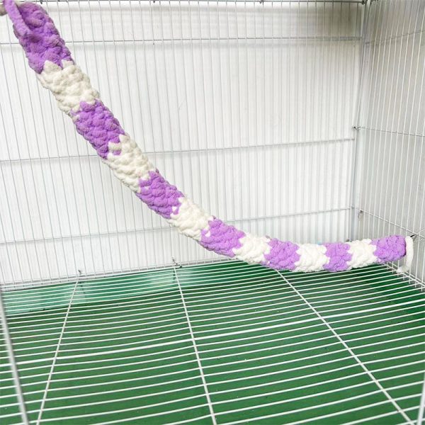 Vogel Spielzeug für Papageien, 50cm Bunte Plüsch Kletterseile, Hängendes Spielzeug für Vögel, Stehplatz für aktive Tiere – Bild 5