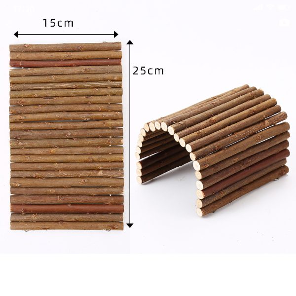 Hamster Spielzeug aus Holz, Bogenbrücke Baumloch Hamsterkäfige, Kreatives & sicheres Möbeldekoration Spielzeug für Nager – Bild 2