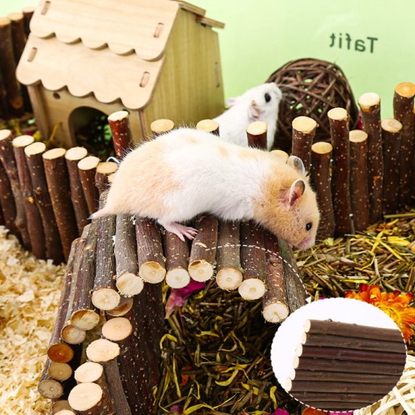 Hamster Spielzeug aus Holz, Bogenbrücke Baumloch Hamsterkäfige, Kreatives & sicheres Möbeldekoration Spielzeug für Nager – Bild 8