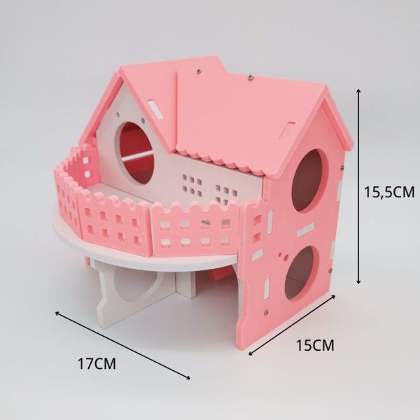 Spielzeug für Hamster, Häuschen Spielzeug für Hamster, vielseitige Hamster Zubehör in Blau oder Pink – Bild 3