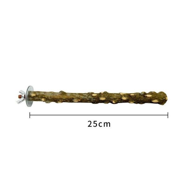 Spielzeug für Wellensittiche, Sitzstangen für Vogelkäfige, Kletter- und Stehspielzeug aus natürlichem Pfefferholz, 25 cm lang (1 Stück) – Bild 2