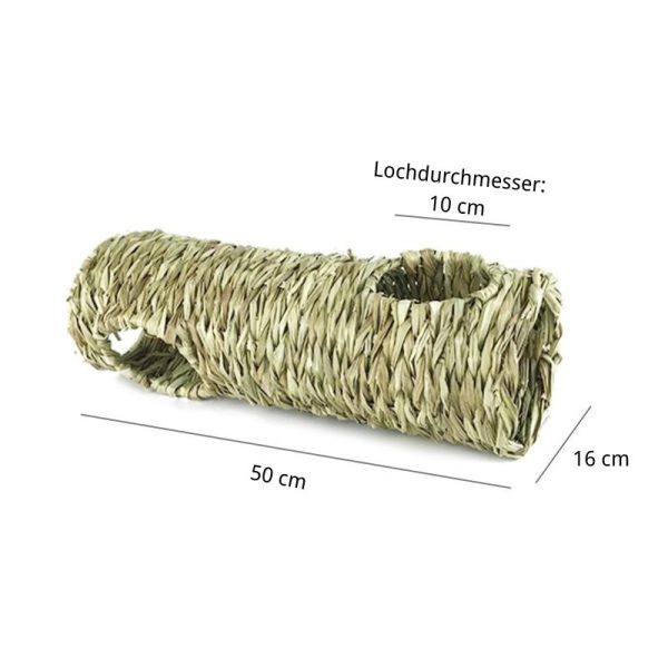 Hamster Spielzeug, Handgemachte Grasgewebte Tunnel für Nagetiere, T-Form und Lange Form, Weckt Neugier und Entdeckungsverhalten – Bild 3