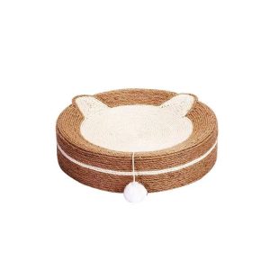 kratzbrett katzenform, Rundes Katzenkratzbrett aus umweltfreundlichem Material mit Plüschballspielzeug