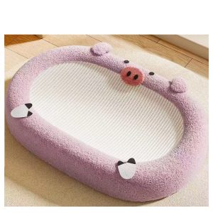 Katze Kratzpappe im Pig-Style, 65 x 40cm ovaler Form mit ausreichend Platz, Hanfseilmaterial, Ausruhen und spielen
