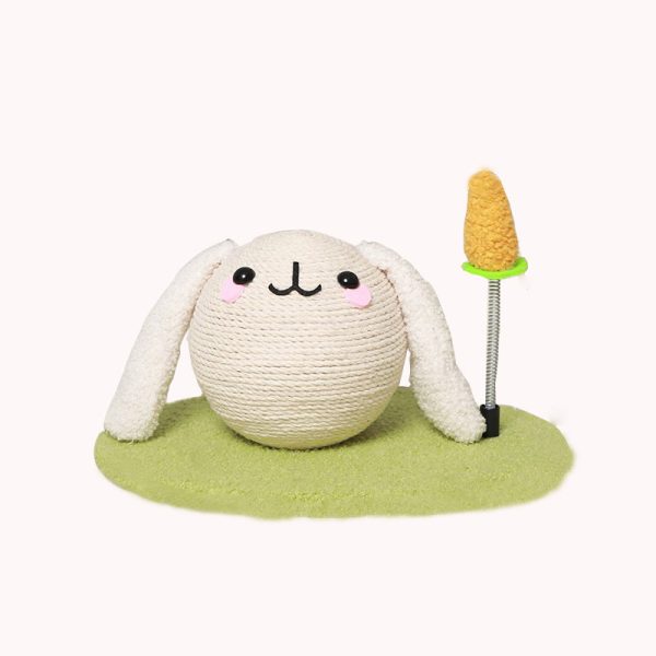 Kratzbrett für Katzen, Katzenkratzball aus Sisal Niedlich Bunny & Oktopus Formen, mit interaktivem Necken Katzenstock