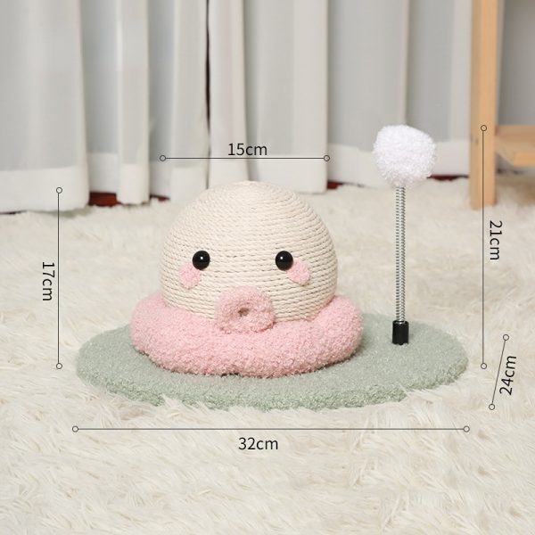 Kratzbrett für Katzen, Katzenkratzball aus Sisal Niedlich Bunny & Oktopus Formen, mit interaktivem Necken Katzenstock – Bild 4
