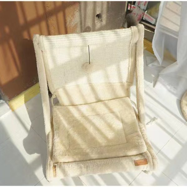 Kratzbrett Katze, Kratzmöbel Katze, Loungesessel, aus Sisal mit Kühlmatte, Beige, 4 Jahreszeiten geeignet – Bild 4