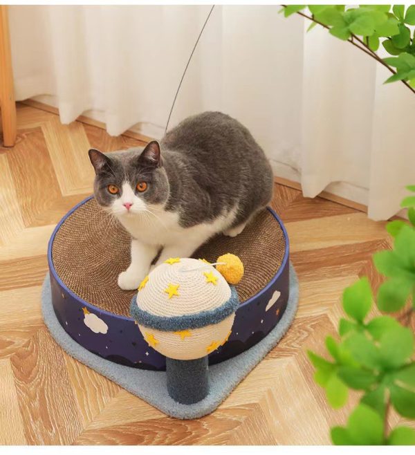 Katzenbett mit Kratzbrett, Schnecke und Planet, langlebig umweltfreundliches Material, lustiger Katzenstock Unterhaltung – Bild 4