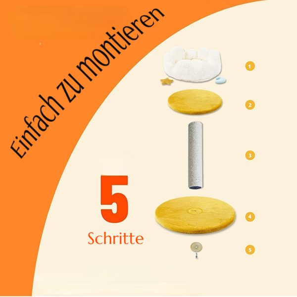 Kratzbaum Blume, Blütenform Katzenbett  mit inkl. Stern- und Mondanhänger, Bequem & warm, Für Unter-4-kg-Katzen geeignet – Bild 2