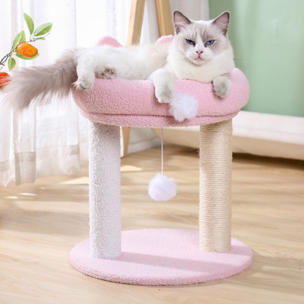 Kratzbäume, Kuscheliges Katzenbett mit niedlichen Hasenohren, Pinker Katzenkratzbaum für Spielen & Schlafen – Bild 4